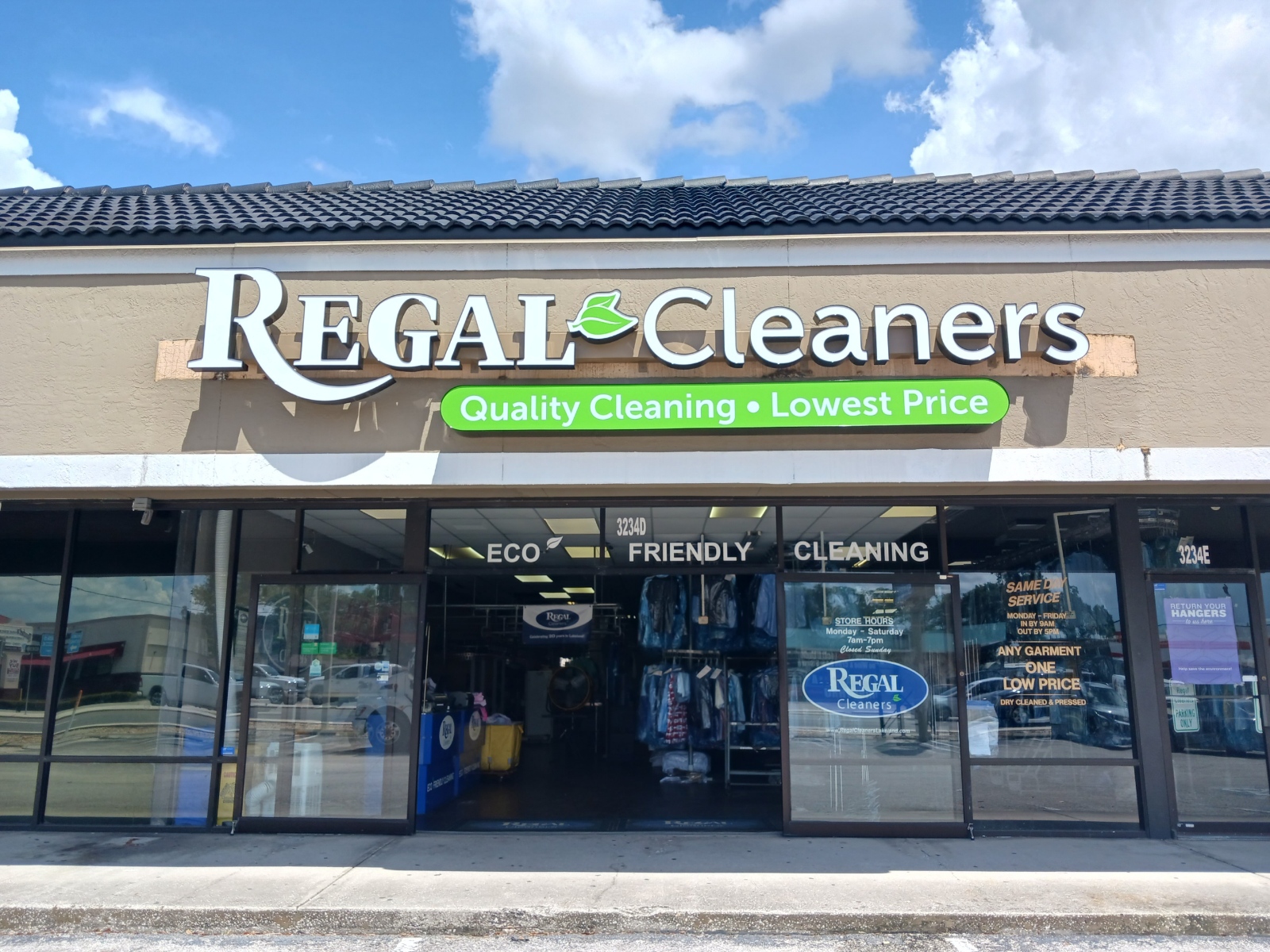 Regal Cleaners storefront on South Florida Avenue in Lakeland, FL